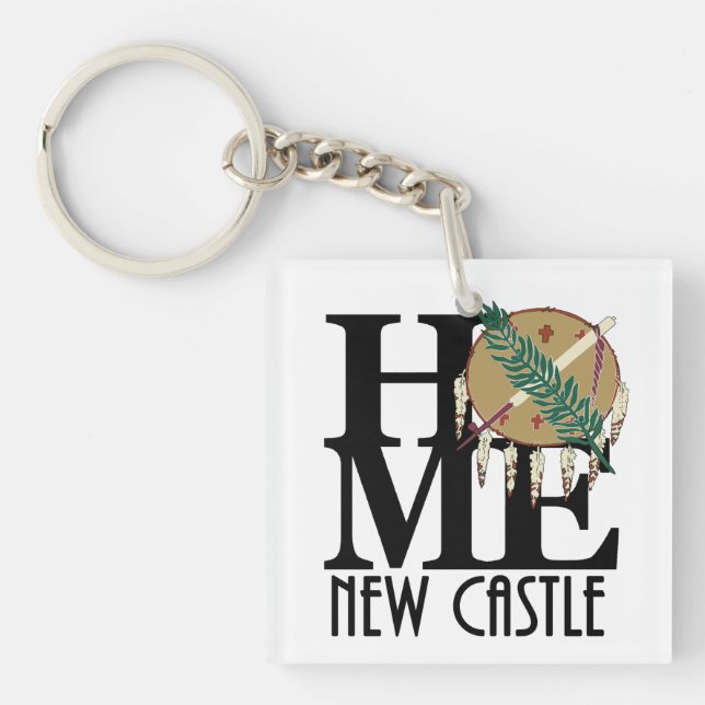 HOME New Castle Oklahoma Key Ring (Front)