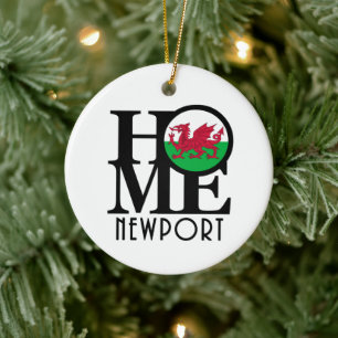 HOME Newport Wales Ceramic Tree Decoration