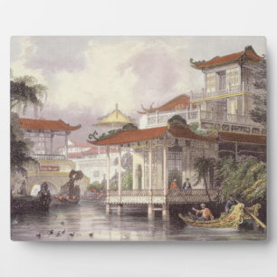 Home of a Chinese Merchant near Canton, from 'Chin Plaque