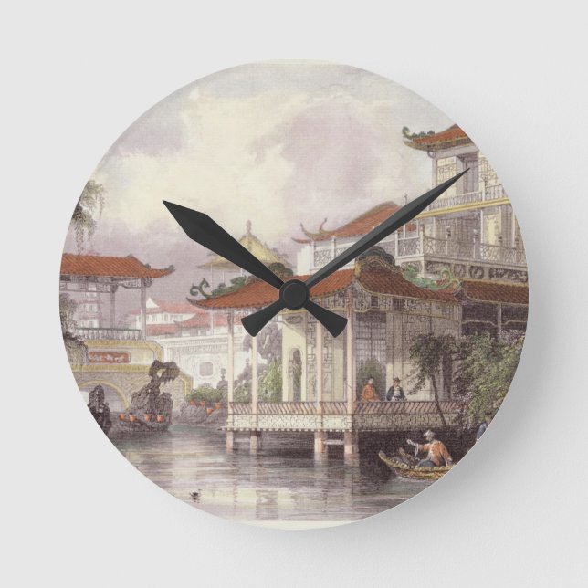 Home of a Chinese Merchant near Canton, from 'Chin Round Clock (Front)