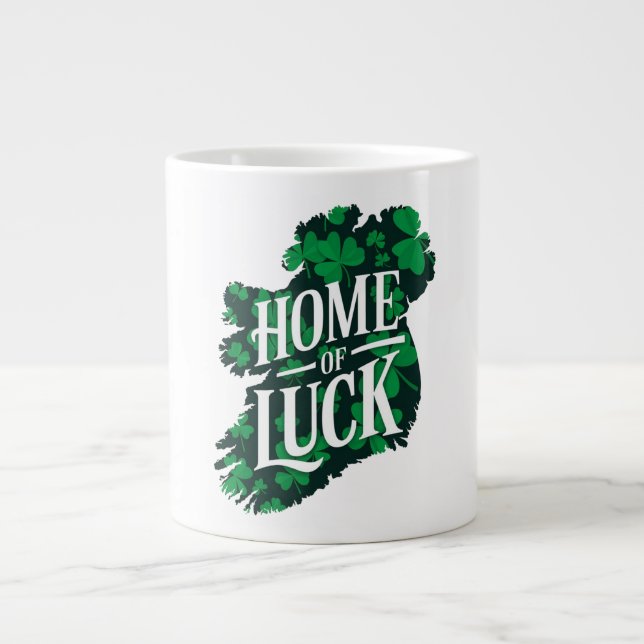 Home of Luck Ireland  Large Coffee Mug (Front)
