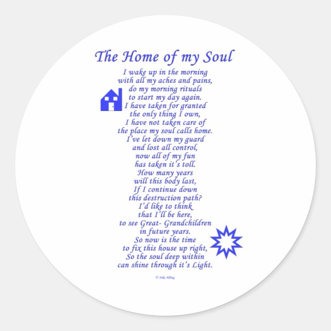 Home of My Soul Classic Round Sticker (Front)