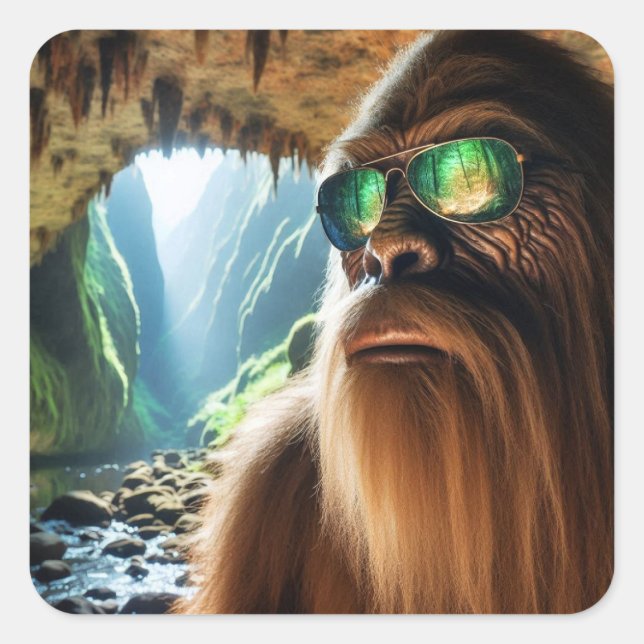 Home of Sasquatch Square Sticker (Front)