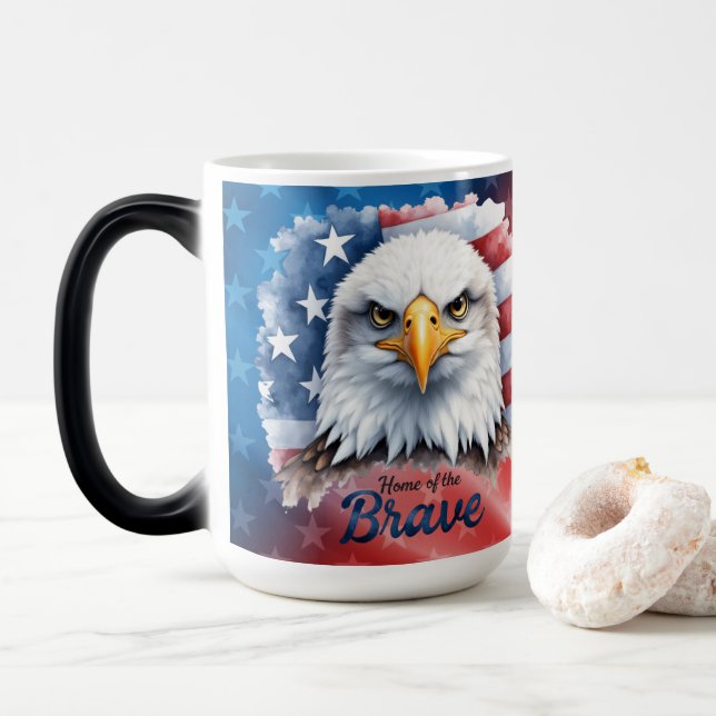 Home of the Brave-American Eagle Magic Mug (With Donut)