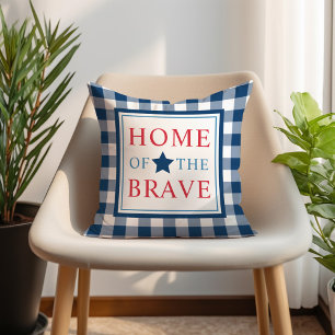 Home of the Brave Blue Patriotic America Cushion