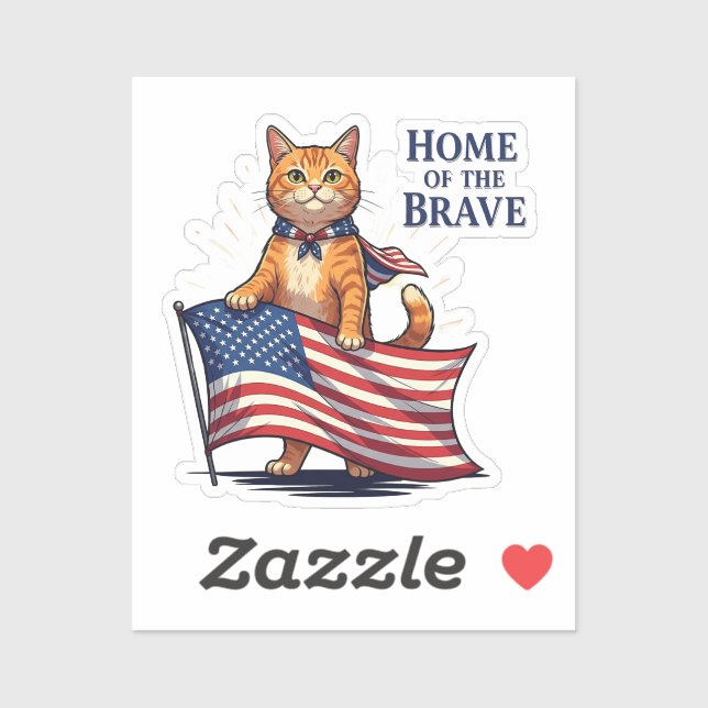 Home of the Brave – Patriotic Cat (Sheet)