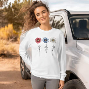 Home of the Brave Patriotic Floral T-Shirt