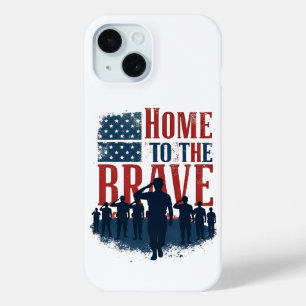 Home of the Brave Salute Tee iPhone 15 Case