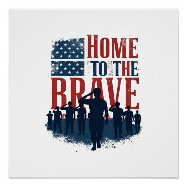 Home of the Brave Salute Tee Poster (Front)