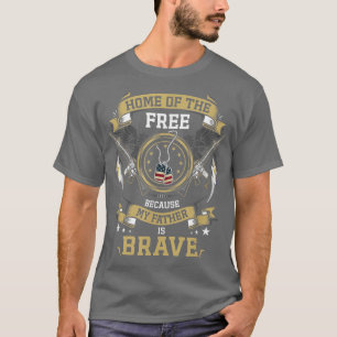 Home of the Free Because My Father is Brave memori T-Shirt