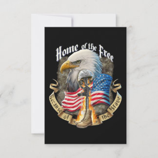Home Of The Free Because Of Eagle Vetera The Brave RSVP Card