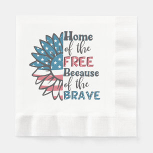 Home of the free because of the brave 4th of july napkin