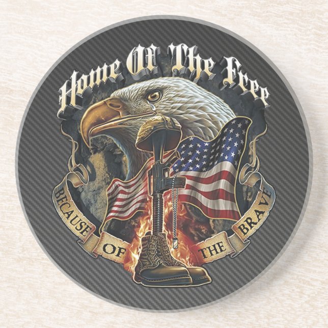 Home of the Free, Because of the Brave Coaster (Front)