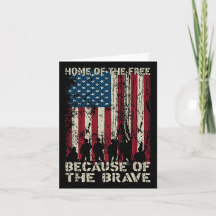 Home Of The Free Because Of The Brave Distress Ame Card