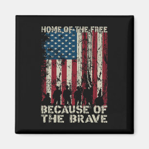 Home Of The Free Because Of The Brave Distress Ame Magnet