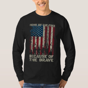 Home Of The Free Because Of The Brave Distress Ame T-Shirt