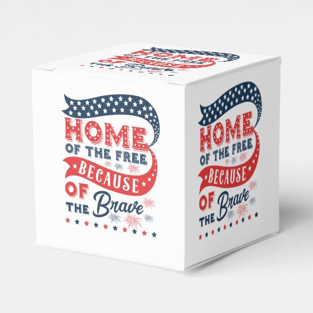 Home Of The Free Because Of The Brave Favour Box (Front Side)