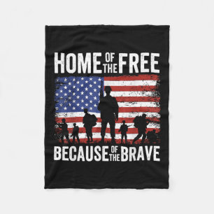 Home Of The Free Because Of The Brave Memorial Fleece Blanket