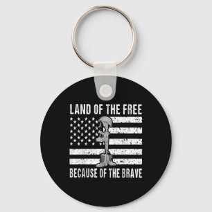 Home Of The Free Because Of The Brave Memorial Key Ring