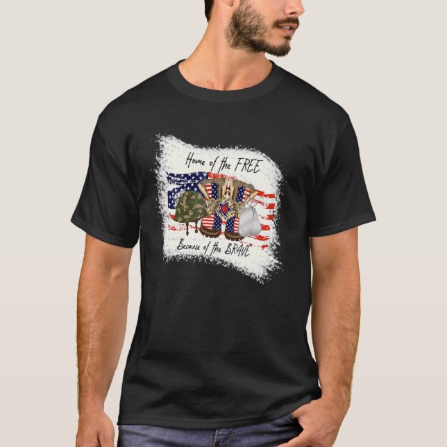 Home Of The Free Because Of The Brave  Mens 4th Of T-Shirt (Front)