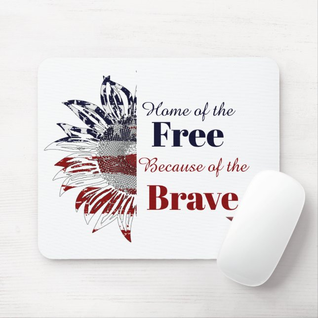 Home of the free because of the brave,   mouse mat (With Mouse)