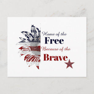 Home of the free because of the brave,  postcard