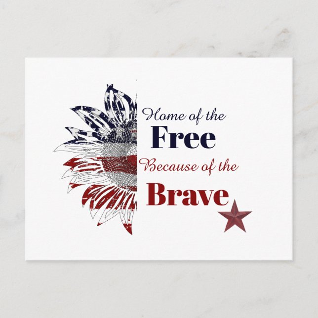 Home of the free because of the brave,  postcard (Front)