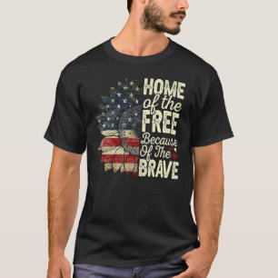 Home Of The Free Because Of The Brave Sunflower 4t T-Shirt
