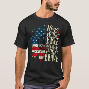 Home Of The Free Because Of The Brave US Flag Sunf T-Shirt