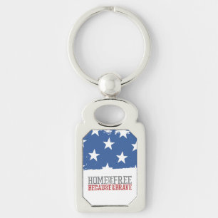 Home of the free because of the brave USA Flag Key Ring