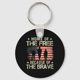 Home Of The Free Because Of The Brave Usa Flag Key Ring