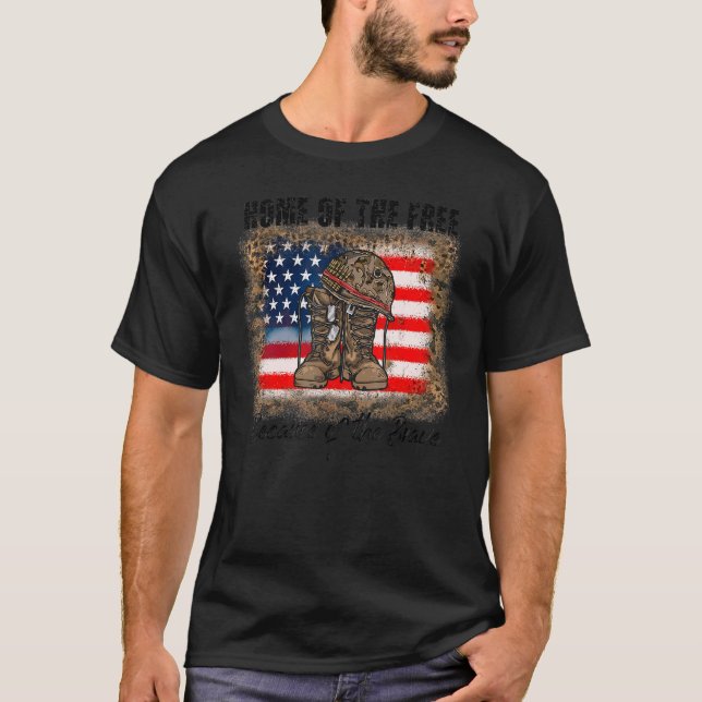 Home Of The Free Because Of The Brave Veterans Mil T-Shirt (Front)