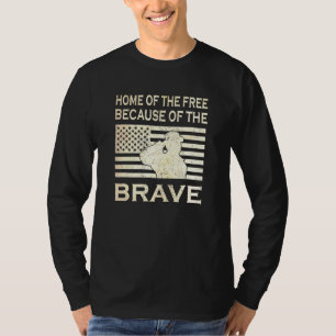Home Of The Free Because Of The Brave Vintage Amer T-Shirt