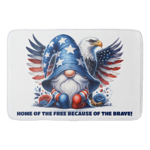 Home of the Free – Patriotic Gnome and Eagle Bath Mat