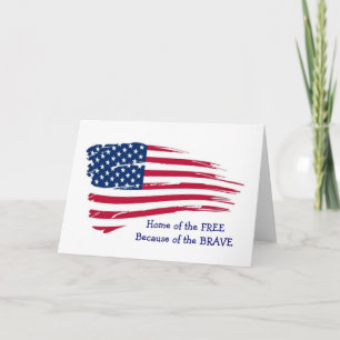 Home of the Free Wavy Flag Card