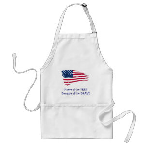 Home of the Free Wavy Flag Standard Apron