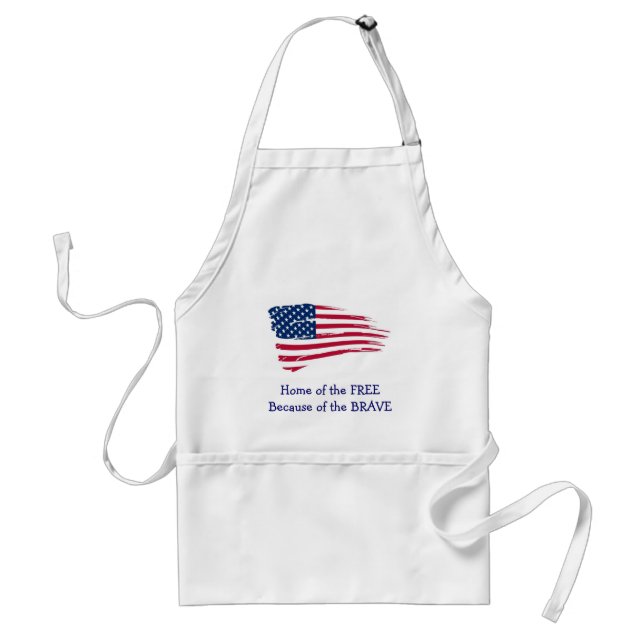 Home of the Free Wavy Flag Standard Apron (Front)
