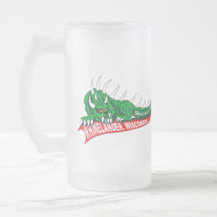 Home of the Hodag Rhinelander WI Frosted Glass Beer Mug
