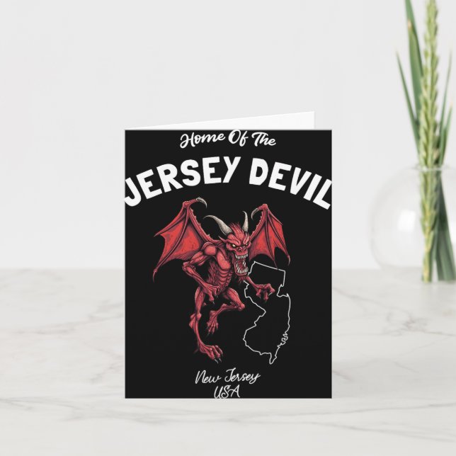 Home Of The Jersey Devil New Jersey Usa Cryptid  Card (Front)