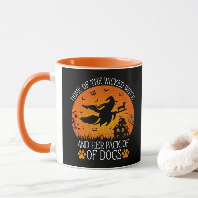 Home Of The Wicked Witch And Her Pack Of Dogs Cool Mug (With Donut)