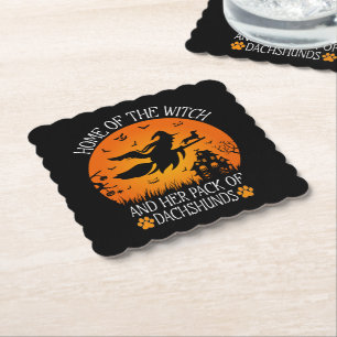 Home Of The Witch And Her Pack Of Dachshunds Cool Paper Coaster
