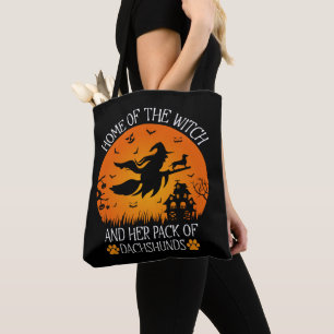 Home Of The Witch And Her Pack Of Dachshunds Cool Tote Bag