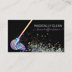 Home & Office Cleaning or Maid Service Holographic Business Card