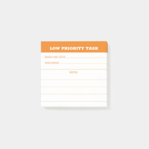 Home office employee low priority task reminder post-it notes