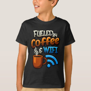 Home Office Humour Fuelled By Coffee And Wifi Remo T-Shirt