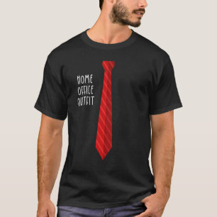 Home Office Outfit Fake Tie T-Shirt
