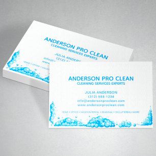 Home & Office Pro Cleaning Service Bubbles Business Card