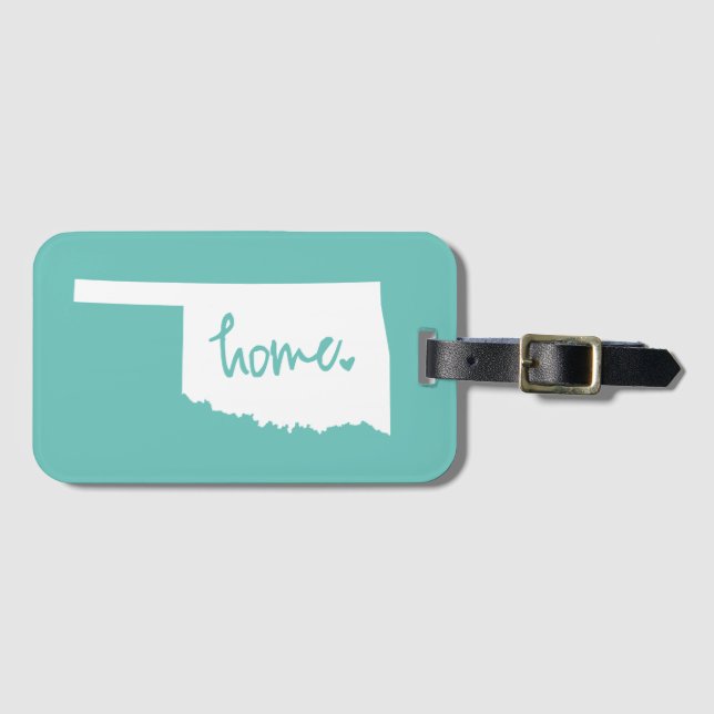Home Oklahoma Custom Colour Luggage Tag (Front Horizontal)