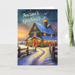 Home on the Old Ranch for Christmas Holiday Card