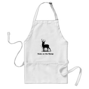 Home on the Range Deer Venison Animal Watercolor  Standard Apron